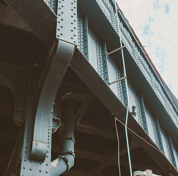 Steel base of a bridge